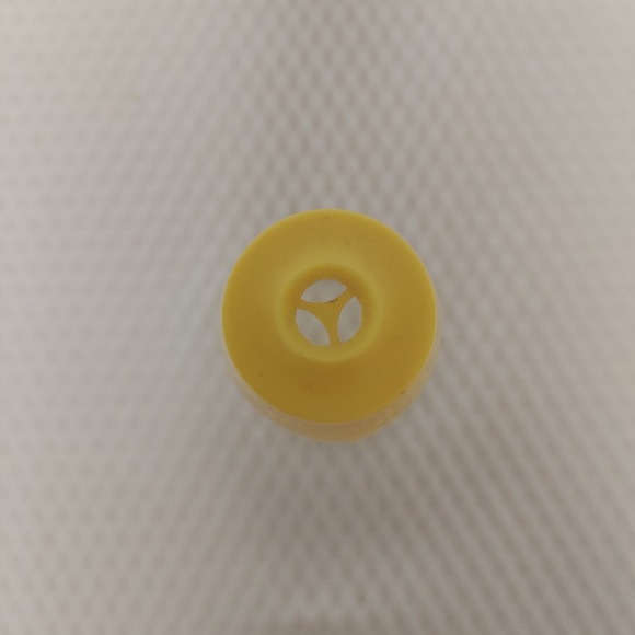 Gemco Toothpick Holder Yellow Top Made in USA 22 B 4 inches tall glass plastic - Picture 4 of 11